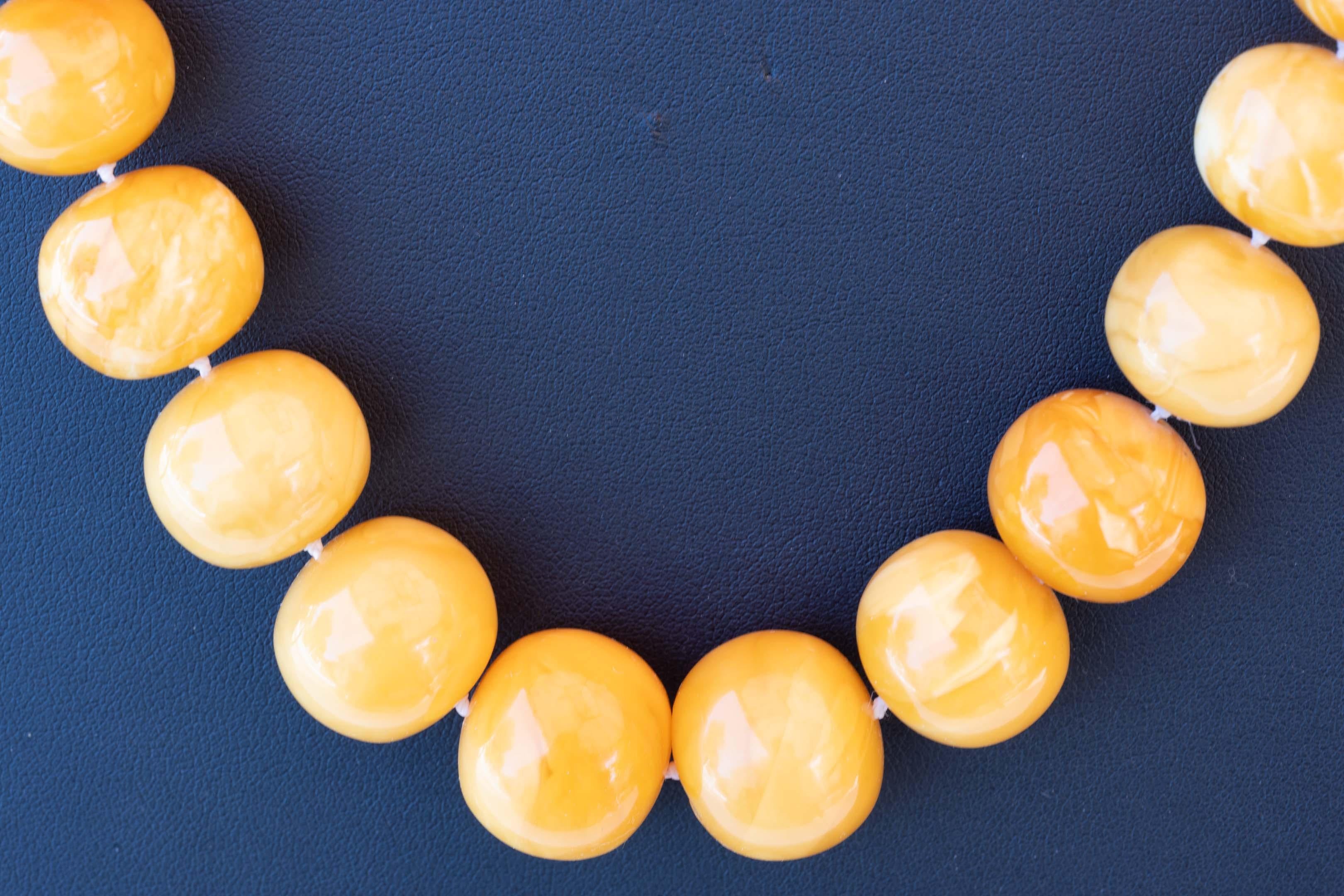 egg yolk amber necklace
