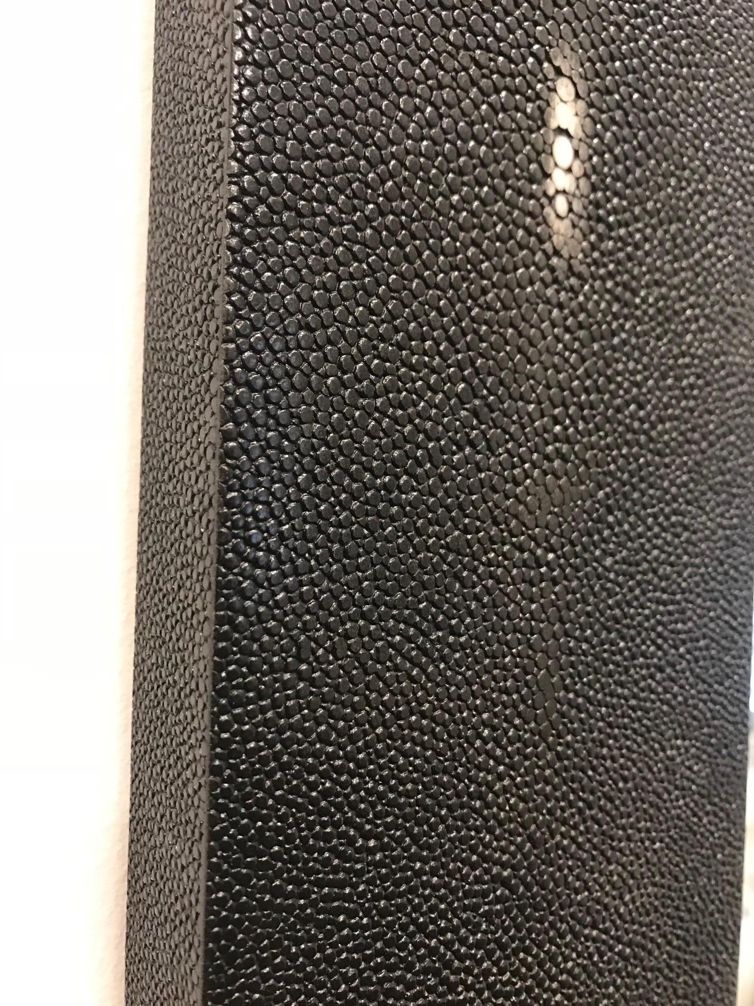 Genuine Shagreen Rectangular Black Mirror In New Condition For Sale In New York, NY