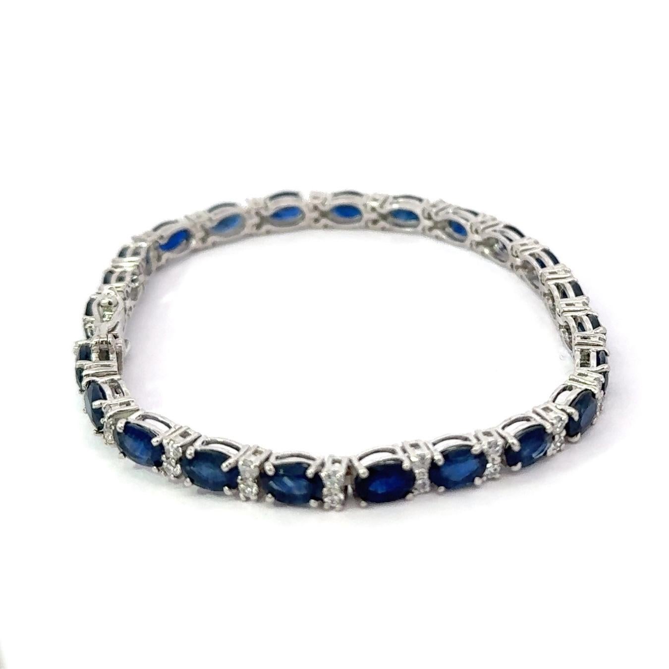 Modernist 925 Silver Sapphire Birthstone CZ Wedding Tennis Bracelet Custom Jewelry Gift For Sale