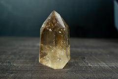Véritable pointe de quartz citrine brésilien en or champagne
