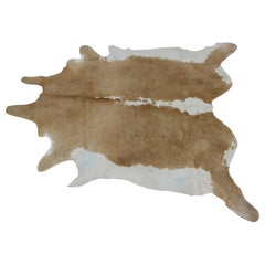 Manteau brésilien véritable en cuir de vache brun clair et blanc