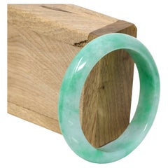 Genuine Burmese Apple Green Jadeite Jade Bangle Bracelet #106