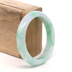 Genuine Burmese Green Jadeite Jade Bangle Bracelet #211