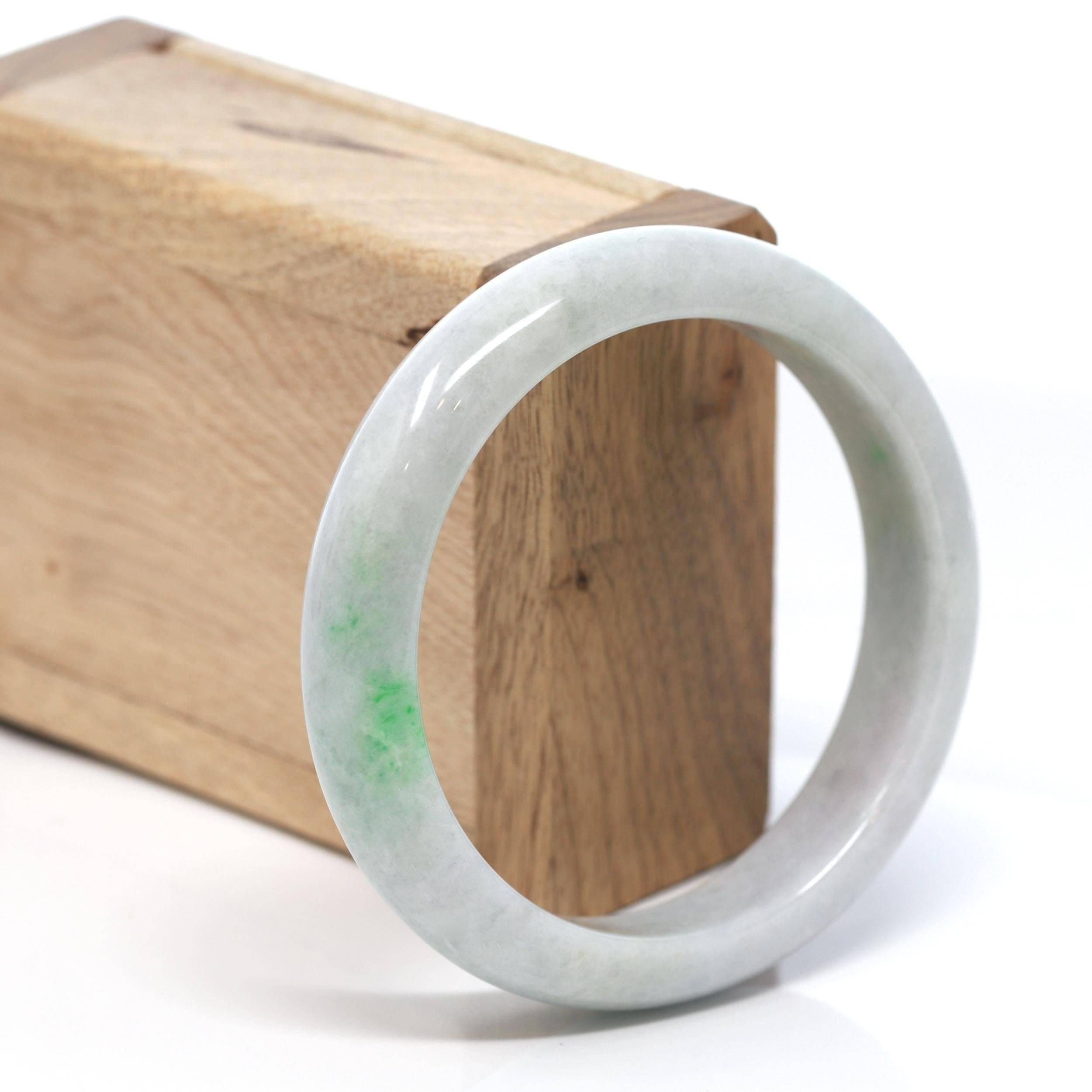 Genuine Burmese Green Jadeite Jade Bangle Bracelet 182 For Sale at