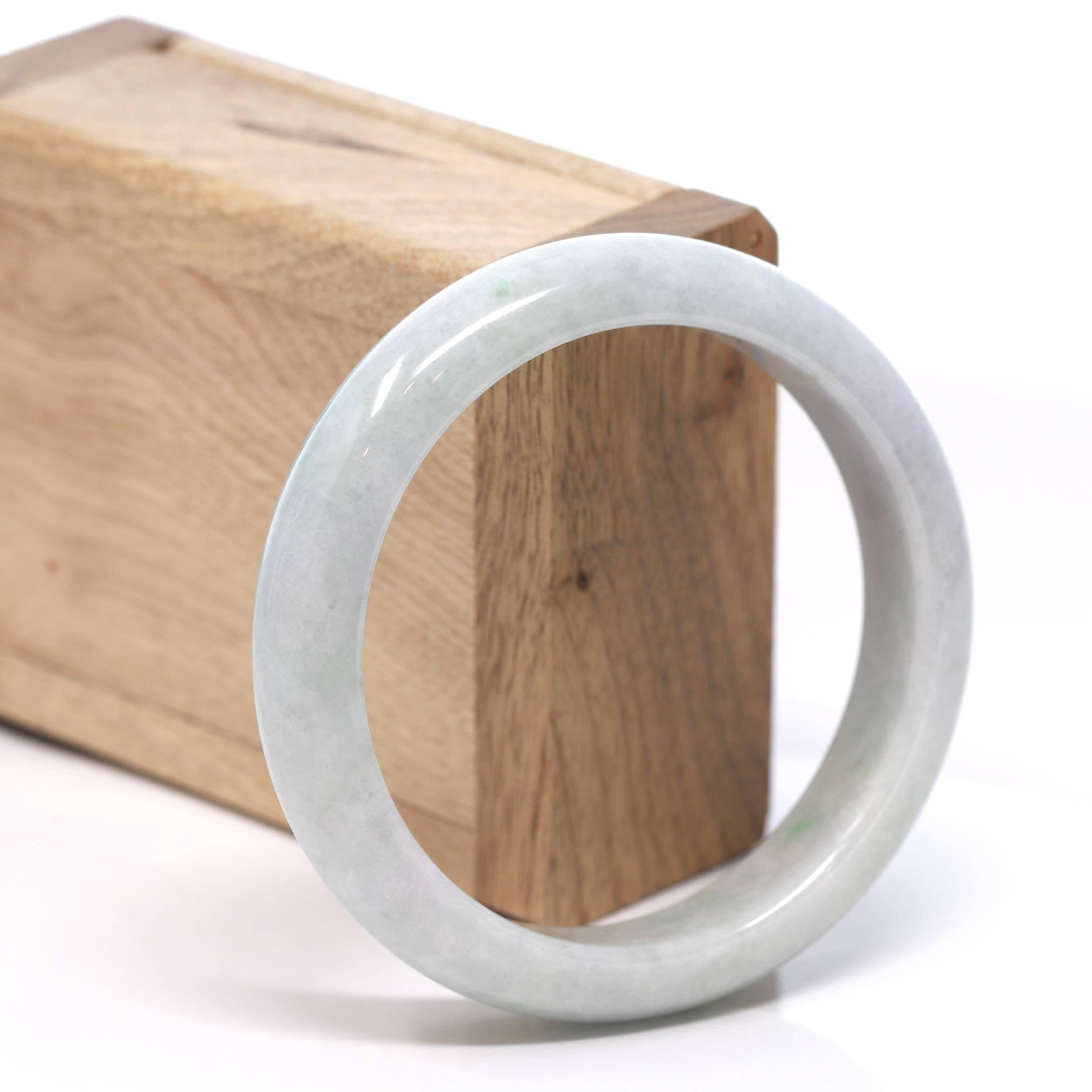 Genuine Burmese Green Jadeite Jade Bangle Bracelet 182 For Sale at