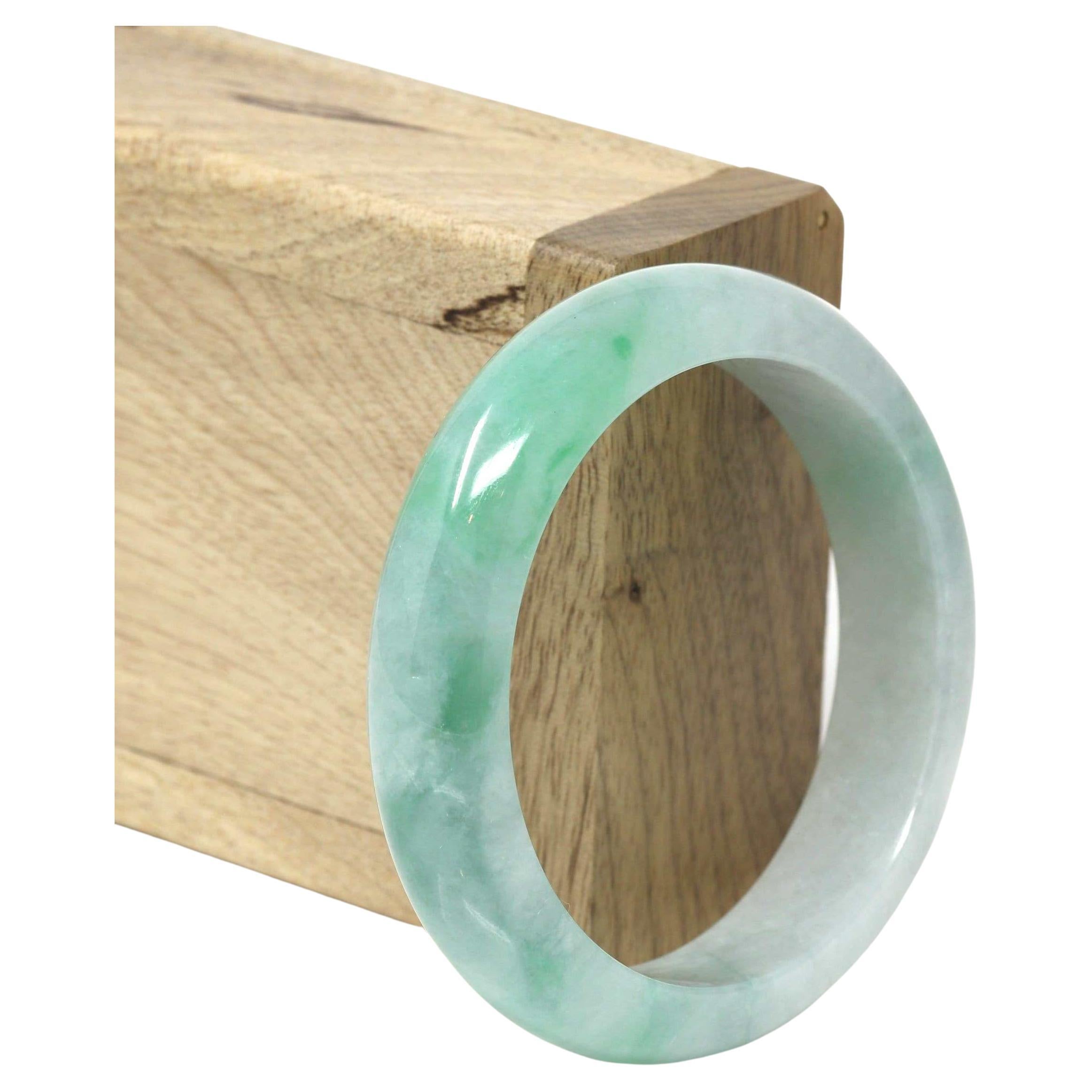 Echtes birmanisches Jadeit-Armband hoher Qualität (53,4 mm) #525