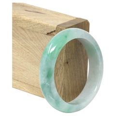 Used Genuine Burmese High Quality Jadeite Jade Bangle Bracelet (53.4mm) #525