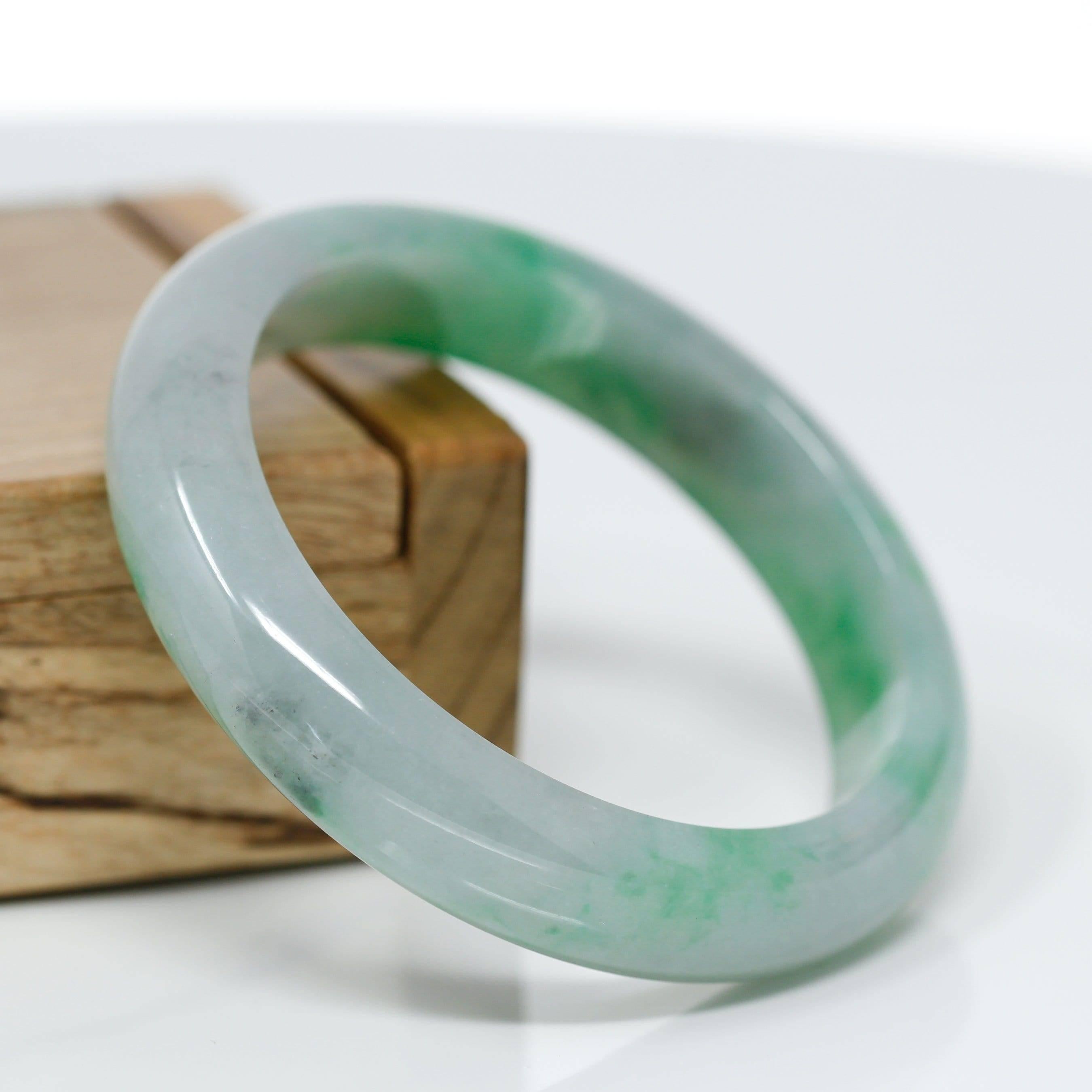 Genuine Burmese Jadeite Jade Bangle Bracelet #62 In New Condition In Portland, OR
