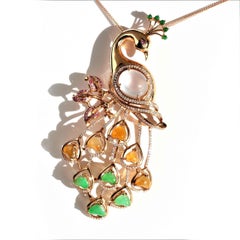 "Genuine Burmese Jadeite Phoenix" Baikalla Jewelry Signature Neck-Piece