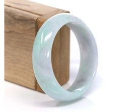 Genuine Burmese Lavender & Green Jadeite Jade Bangle Bracelet #207
