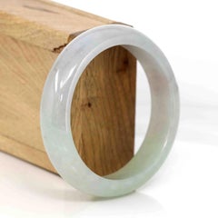 Genuine Burmese Lavender Green Jadeite Jade Bangle Bracelet (58.32 mm) #583