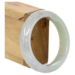 Bracciale di giada di giada verde lavanda birmana autentica (58,32 mm) #583