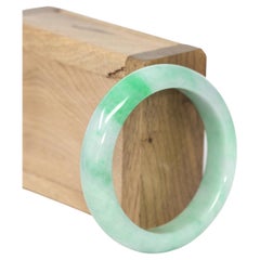 Braccialetto di giada di giada verde vibrante birmana autentica #236