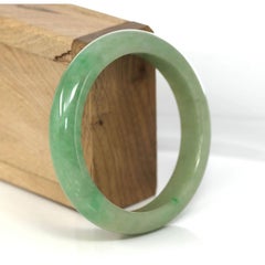 Genuine Burmese Yellowish Green Jadeite Jade Bangle (57.10 mm) #489