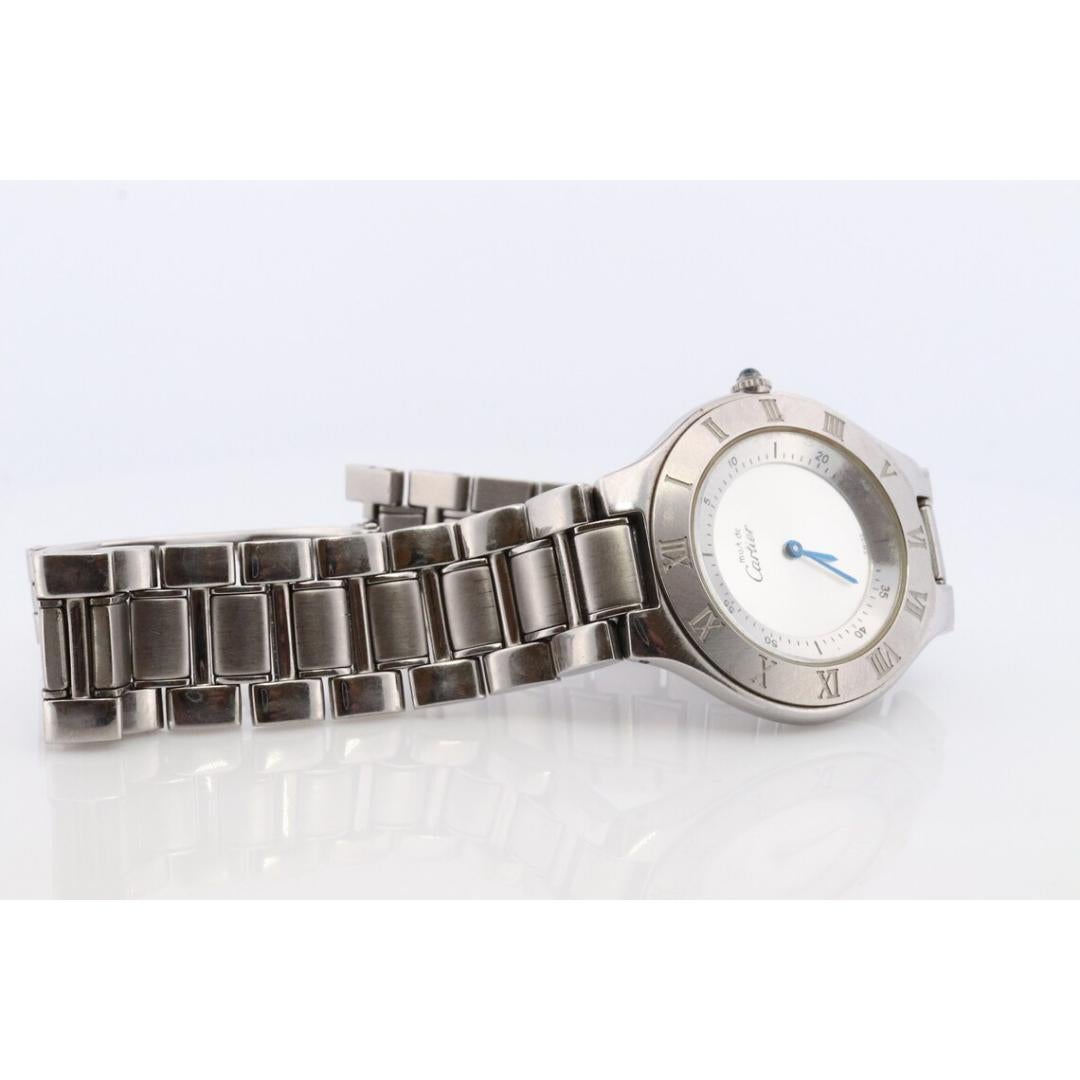 Vintage
Band Material: Leather, Silver
Materials: Silver
Power: Battery

Readout: Analog

Genuine Cartier watch. Vintage Must de Cartier 21

1330 Reference number.


Condition: No cracks. Has Scratches around the case. Comes with original Cartier