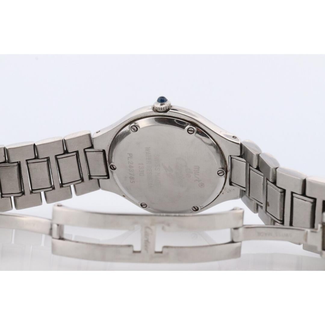 Genuine Cartier 1330 Watch. Must de Cartier 21 Stainless Steel Quartz Watch. In Good Condition In Port Charlotte, FL