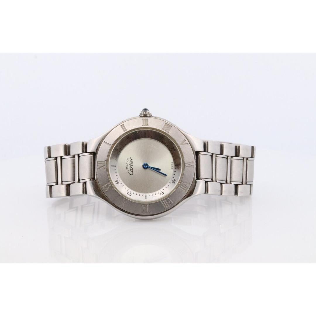 Genuine Cartier 1330 Watch. Must de Cartier 21 Stainless Steel Quartz Watch. 2