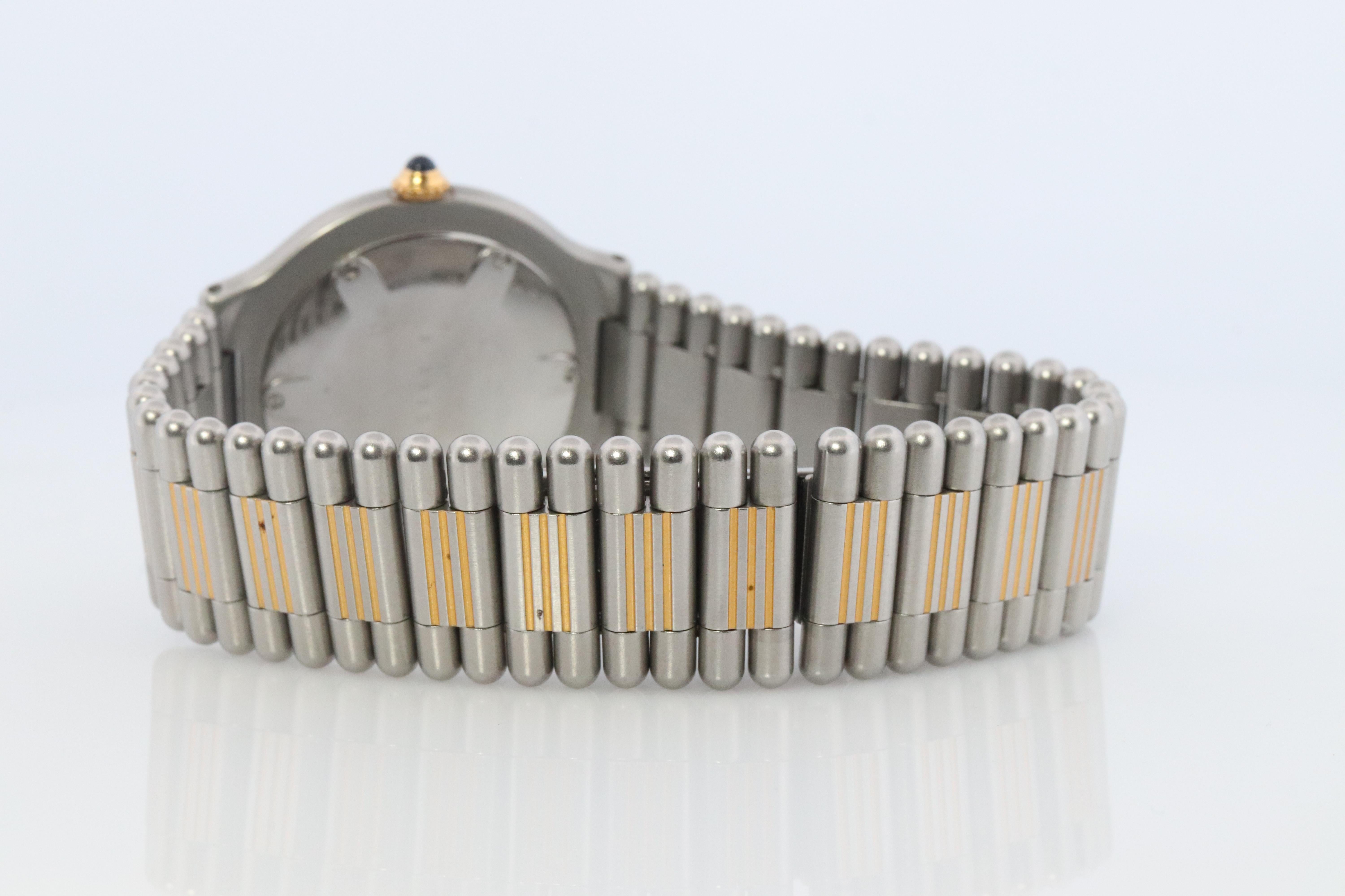 Genuine Cartier B01952 Watch. Must de Cartier 21 Stainless Steel Quartz Watch. In Good Condition For Sale In Port Charlotte, FL