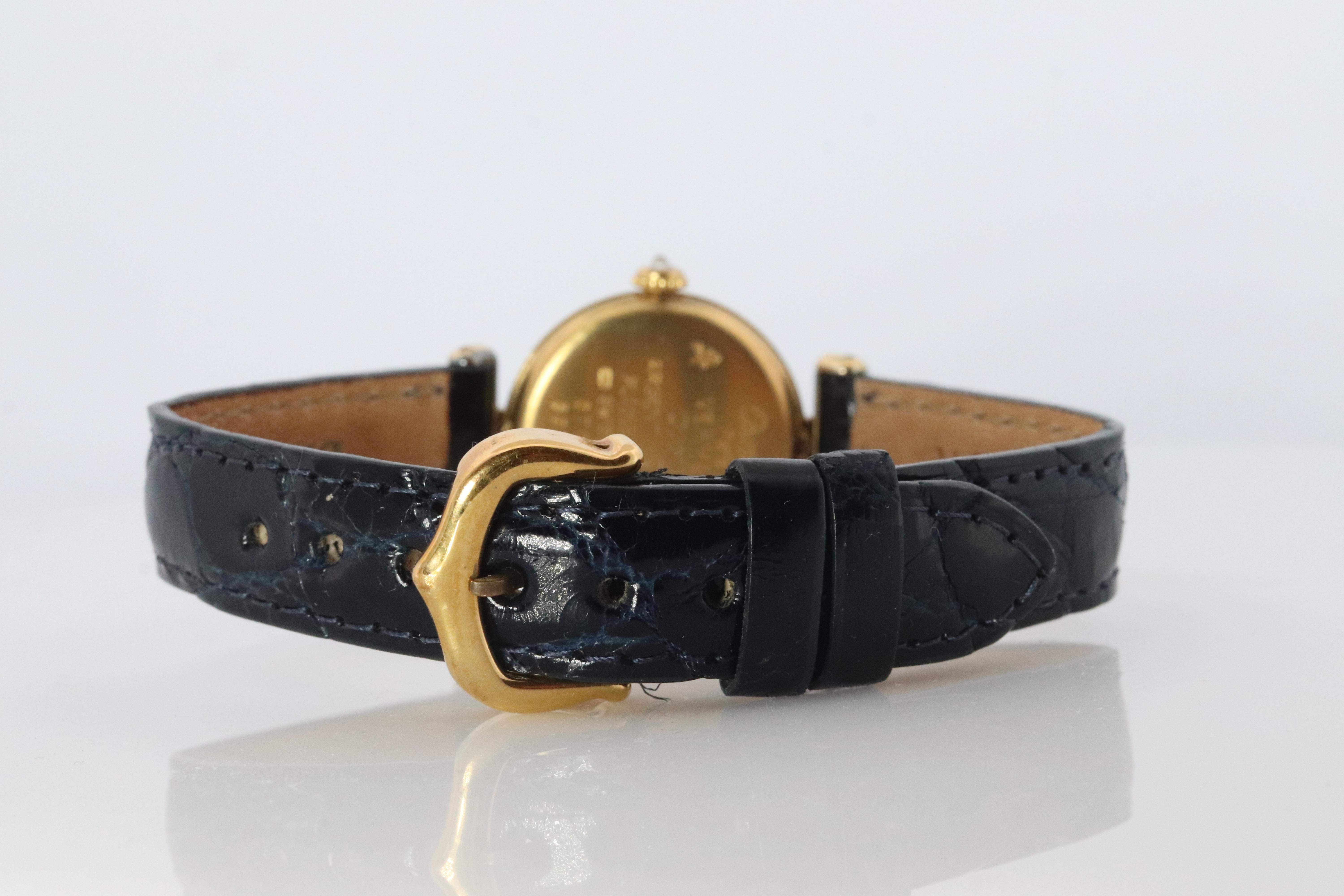 Genuino Reloj Cartier Diamante Must de Cartier Colisee Redondo Argent 590002 en venta 2