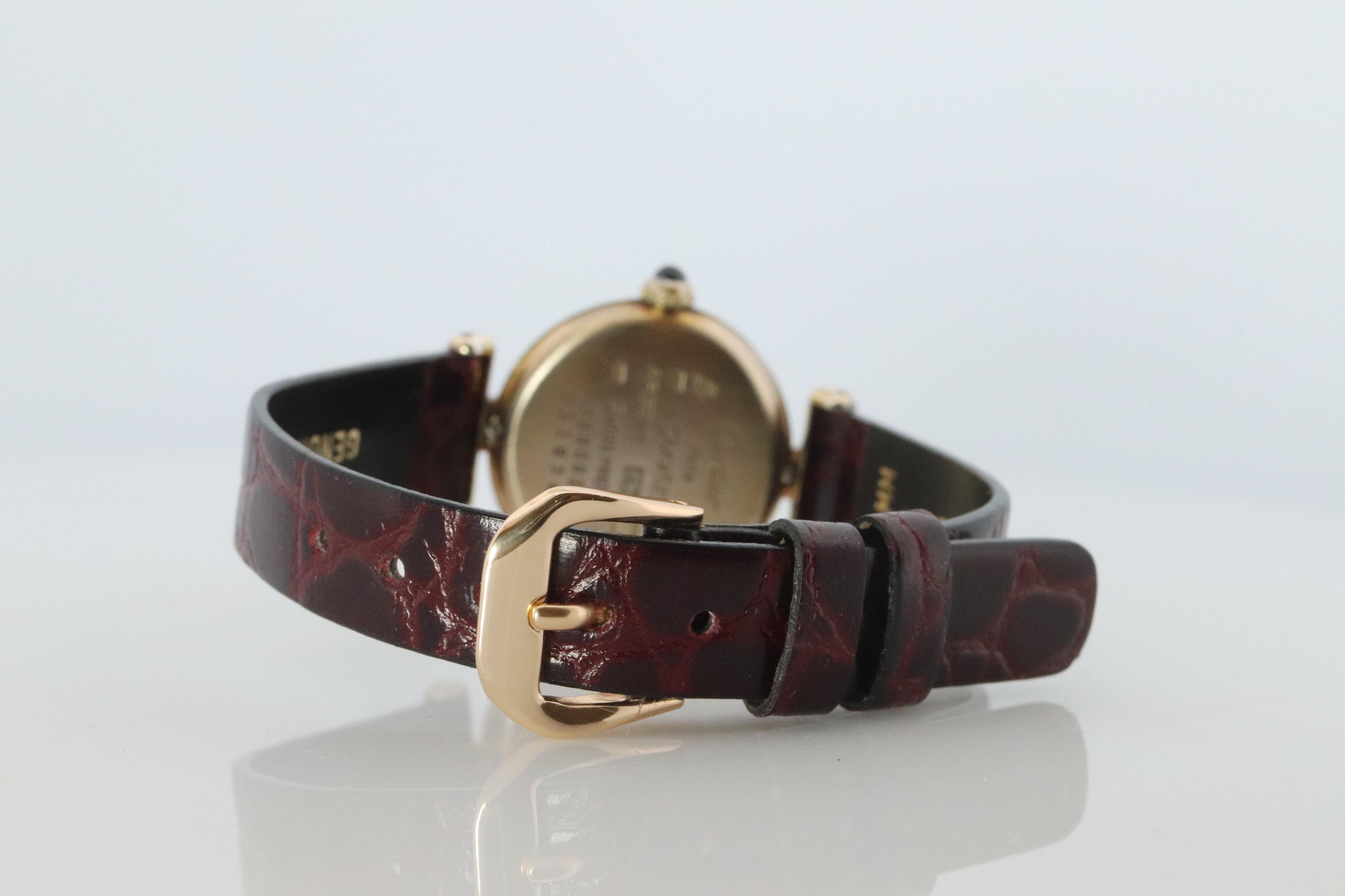 Donna Autentico orologio con diamanti Must de Cartier Colisee Round Argent 690002 in vendita