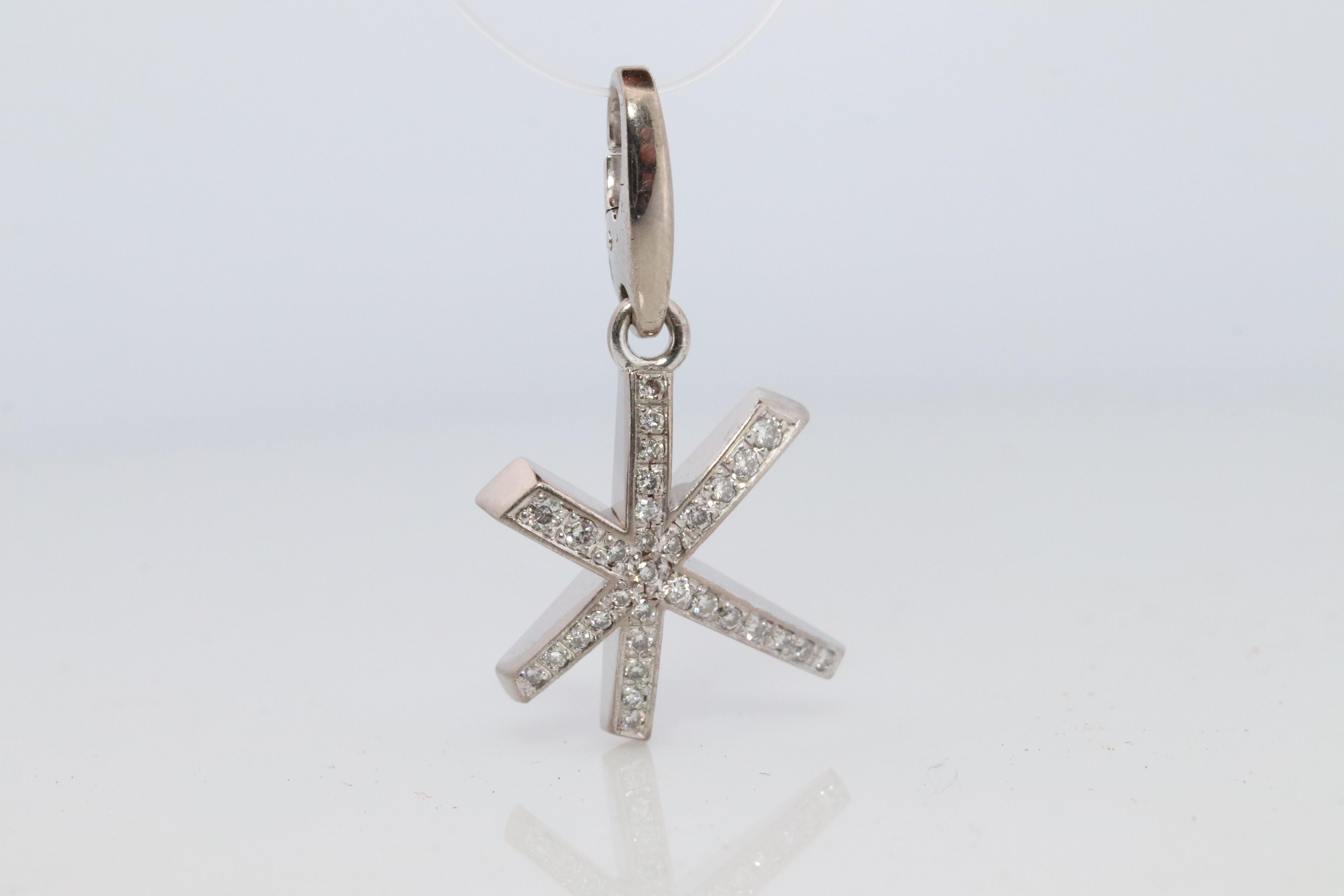 Genuine Cartier Firework Pendant. 18k White Gold Diamond Cartier Fireworks Charm 2