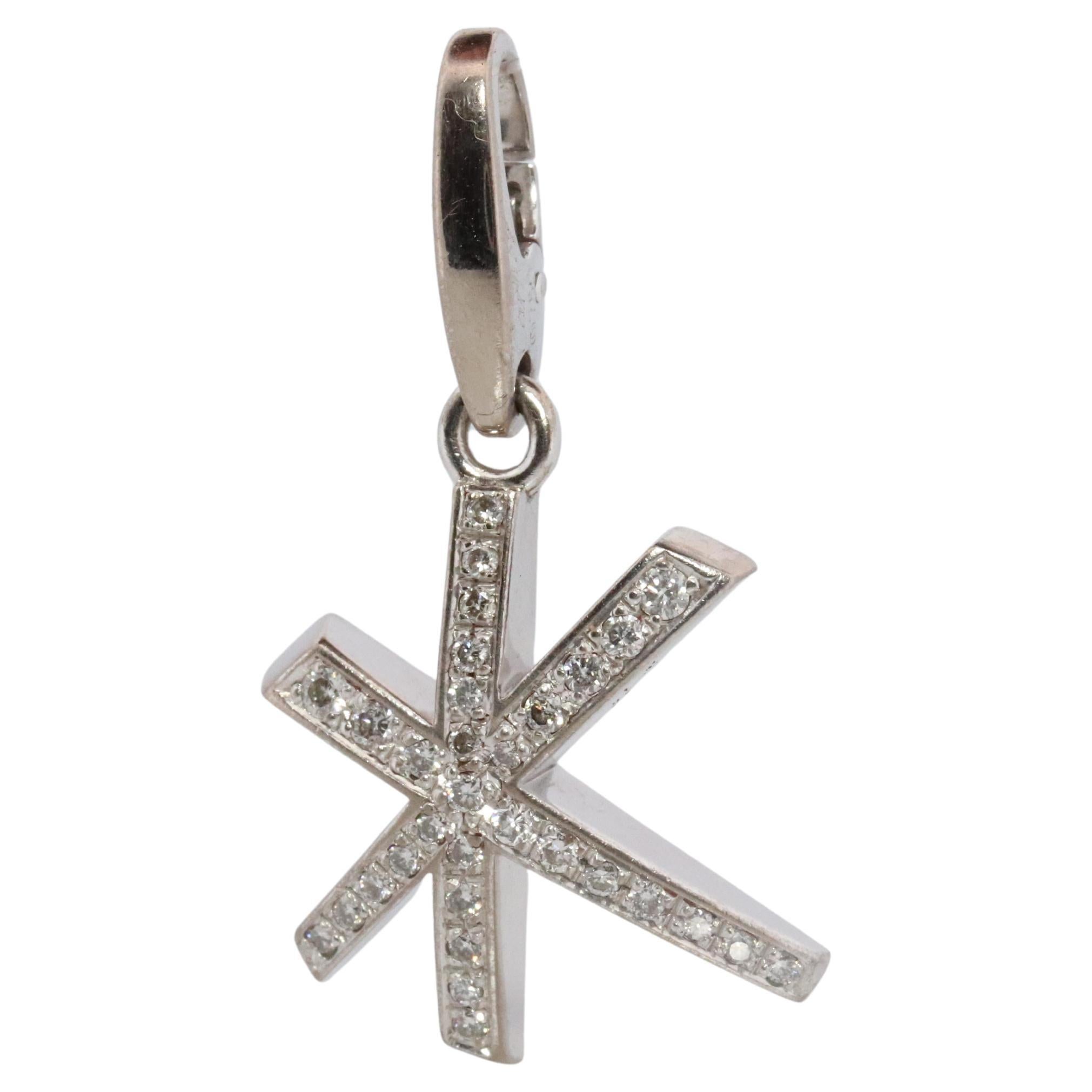 Genuine Cartier Firework Pendant. 18k White Gold Diamond Cartier Fireworks Charm