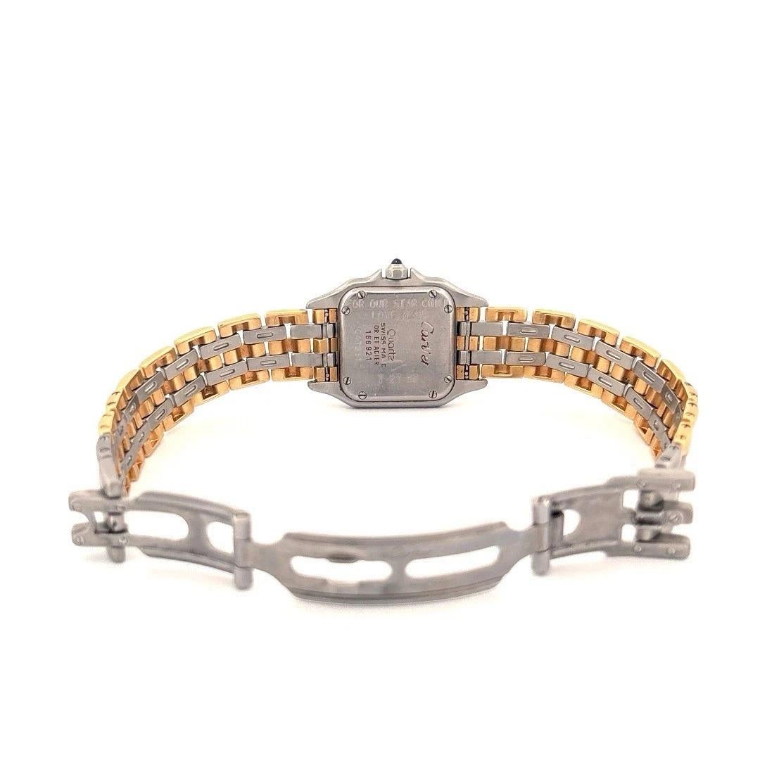 Genuine Cartier Panthere Pre-Owned Small 3 Row Gold Steel Watch im Angebot 1