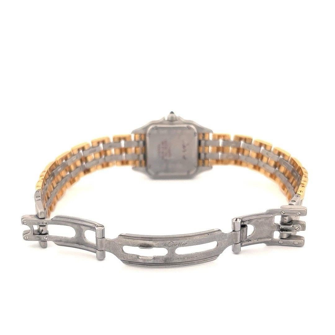 Genuine Cartier Panthere Pre-Owned Small 3 Row Gold Steel Watch im Angebot 2