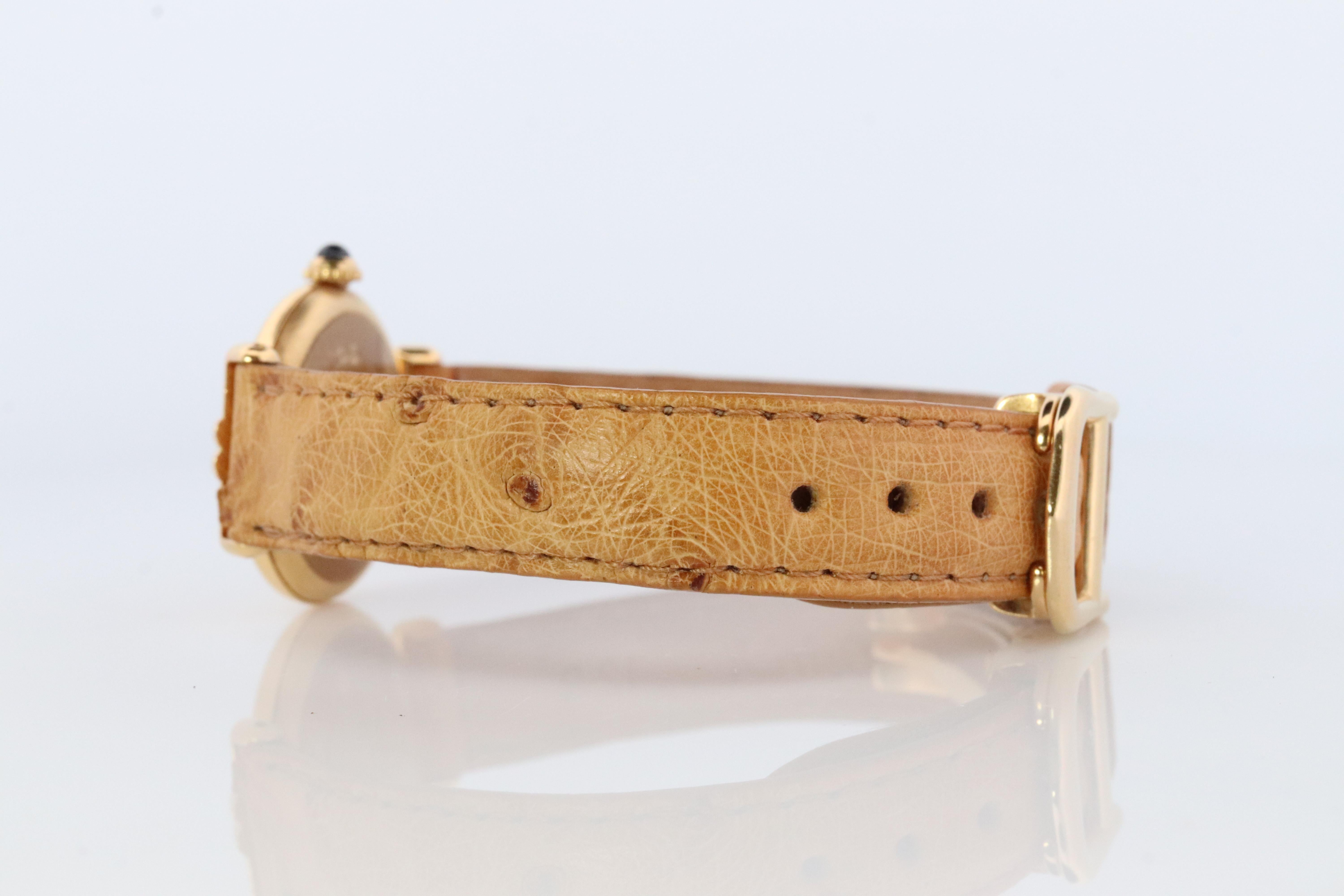 Genuine Cartier Watch. Must de Cartier Colisee Round Argent Vermeil 1902 Gold In Good Condition For Sale In Port Charlotte, FL