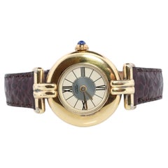 Genuine Cartier Watch. Must de Cartier Colisee Round Argent Vermeil 59002 Gray