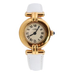 Genuine Cartier-Uhr. Must de Cartier Colisee Rund Argent Vermeil 59002 Weiß
