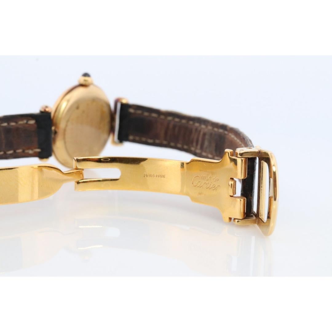 Genuine Cartier Watch. Must de Cartier Colisee Round Argent Vermeil Sterling In Good Condition In Port Charlotte, FL