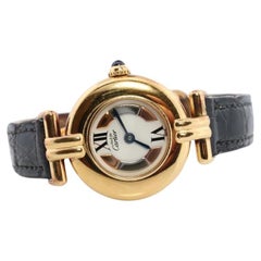 Genuine Cartier Watch. Must de Cartier Colisee Round Argent Vermeil Sterling