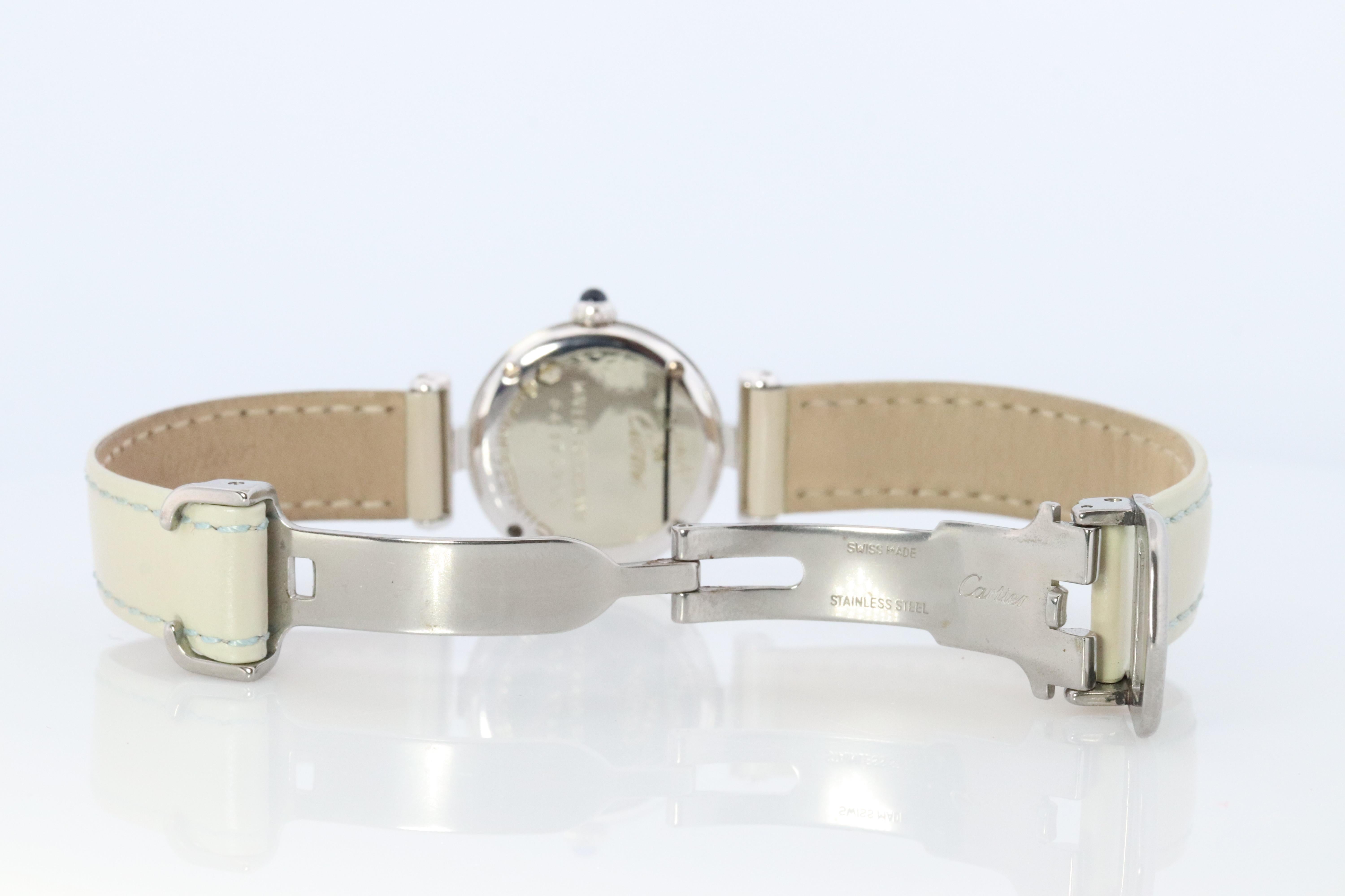 Women's Genuine Cartier Watch. Must de Cartier Colisee Round Argent White Silver 2411