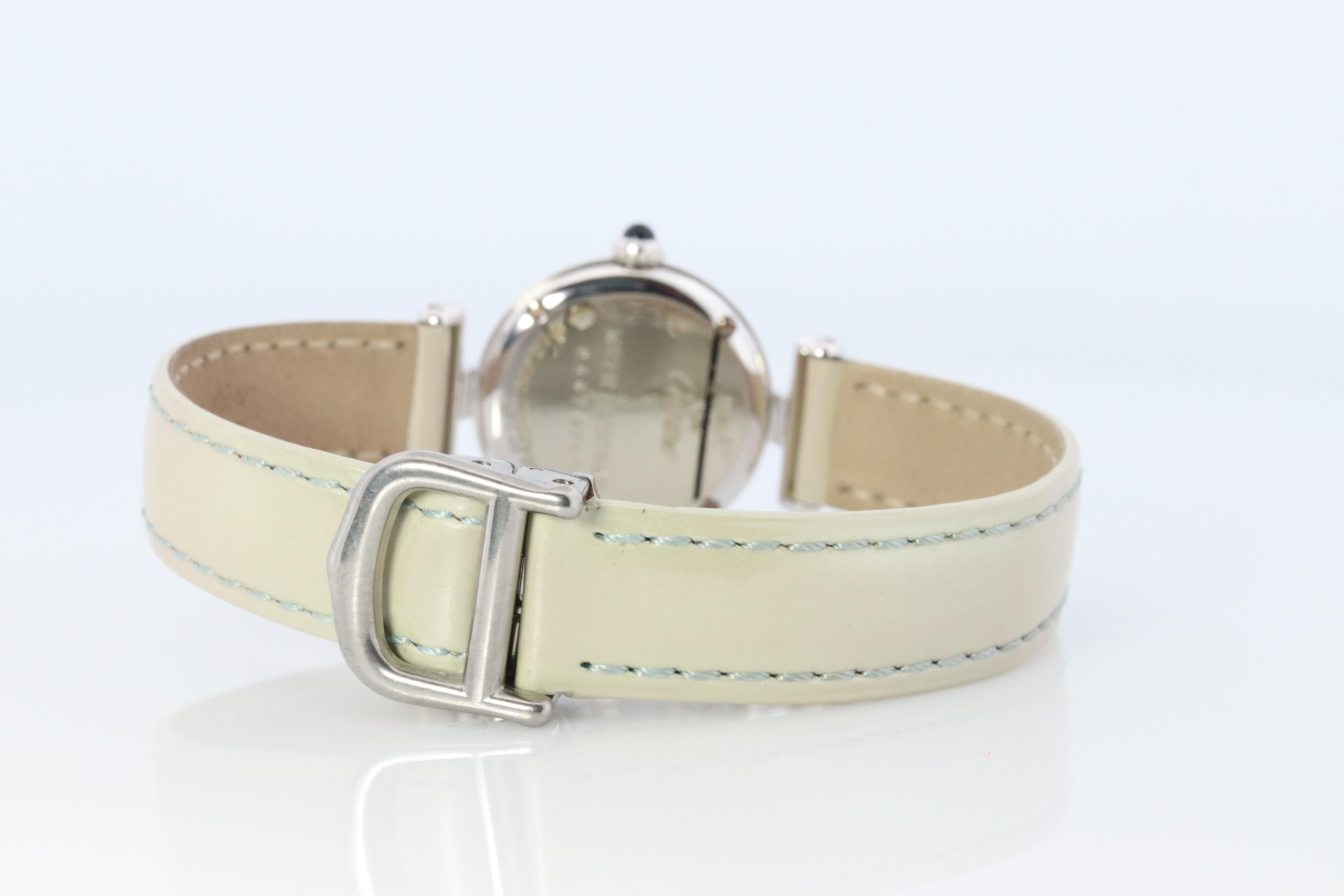 Genuine Cartier Watch. Must de Cartier Colisee Round Argent White Silver 2411 2