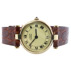 Genuine Cartier Watch. Must de Cartier Vendome Round Argent Champagne Dial