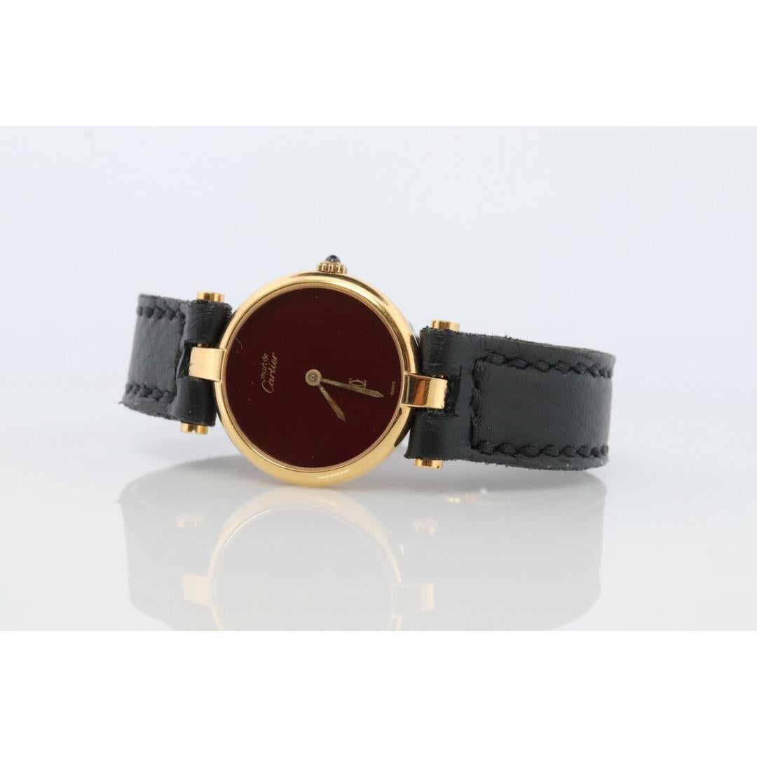 Genuine Cartier-Uhr. Must de Cartier Vendome Rund Argent Vermeil 18k Sterling 1