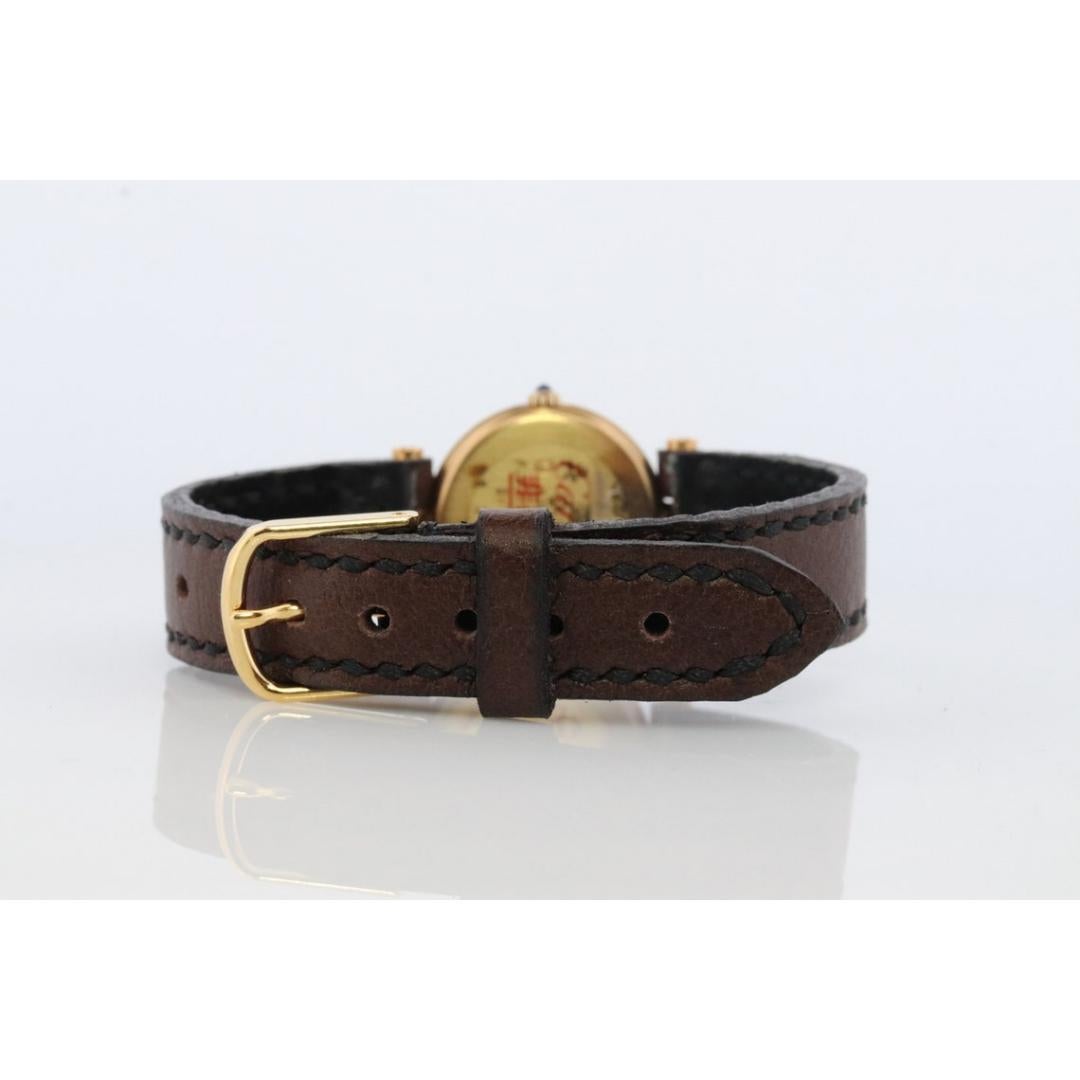 Genuine Cartier-Uhr. Must de Cartier Vendome Rund Argent Vermeil 18k Sterling 2