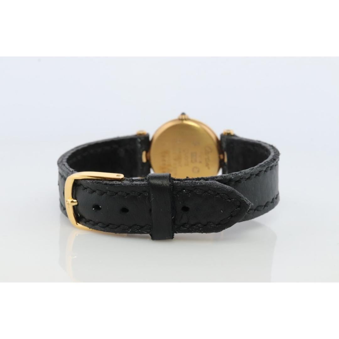Genuine Cartier-Uhr. Must de Cartier Vendome Rund Argent Vermeil 18k Sterling 2