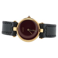 Genuine Cartier-Uhr. Must de Cartier Vendome Rund Argent Vermeil 18k Sterling