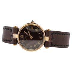 Genuine Cartier-Uhr. Must de Cartier Vendome Rund Argent Vermeil 18k Sterling