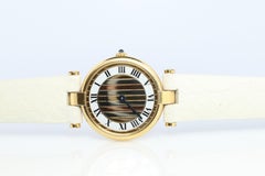 Genuine Cartier Watch. Must de Cartier Vendome Round Argent Vermeil Trinity Face