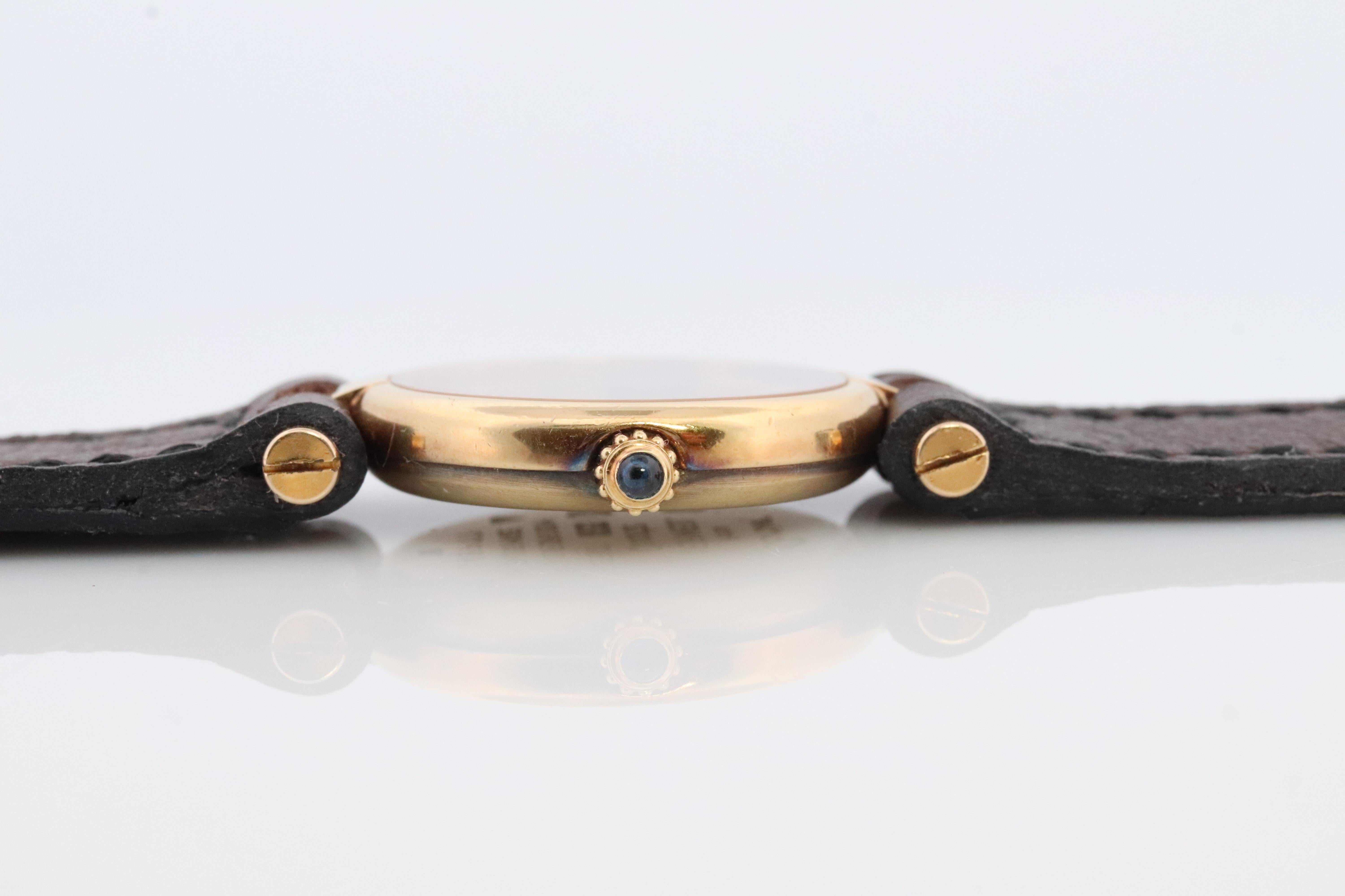 Genuine Cartier-Uhr. Must de Cartier Vendome Rundes Argent Vermeil Trinity Face 3