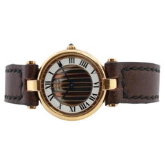 Genuine Cartier-Uhr. Must De Cartier Vendome Rundes Argent Vermeil Trinity Face