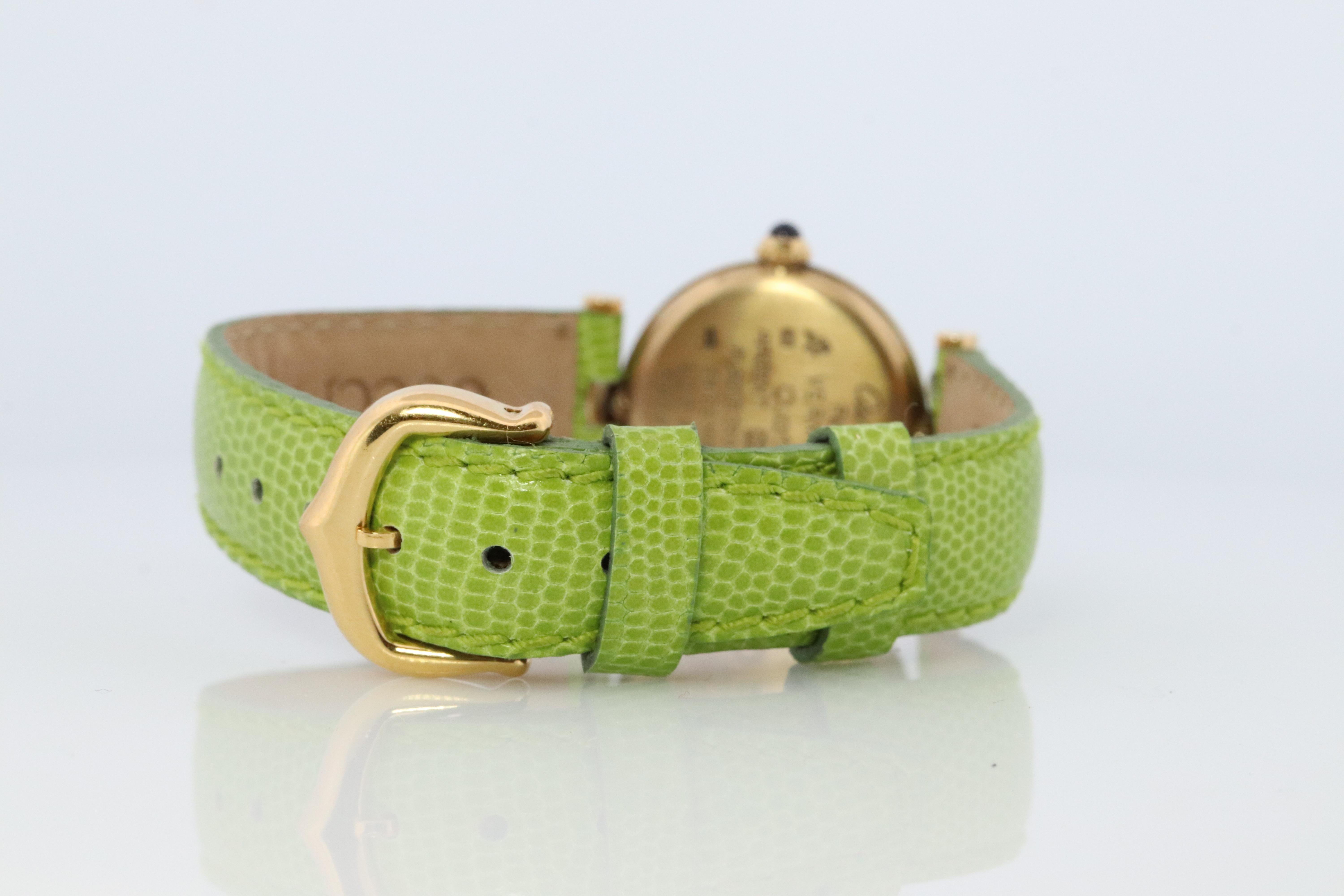 Genuine Cartier Watch. Must de Cartier Vendome Round Argent Vermeil White Face For Sale 1