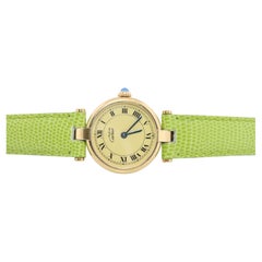 Vero orologio Cartier. Must de Cartier Vendome Rotondo Argent Vermeil White Face
