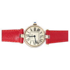Genuine Cartier-Uhr. Must de Cartier Vendome Round Argent Vermeil White Face