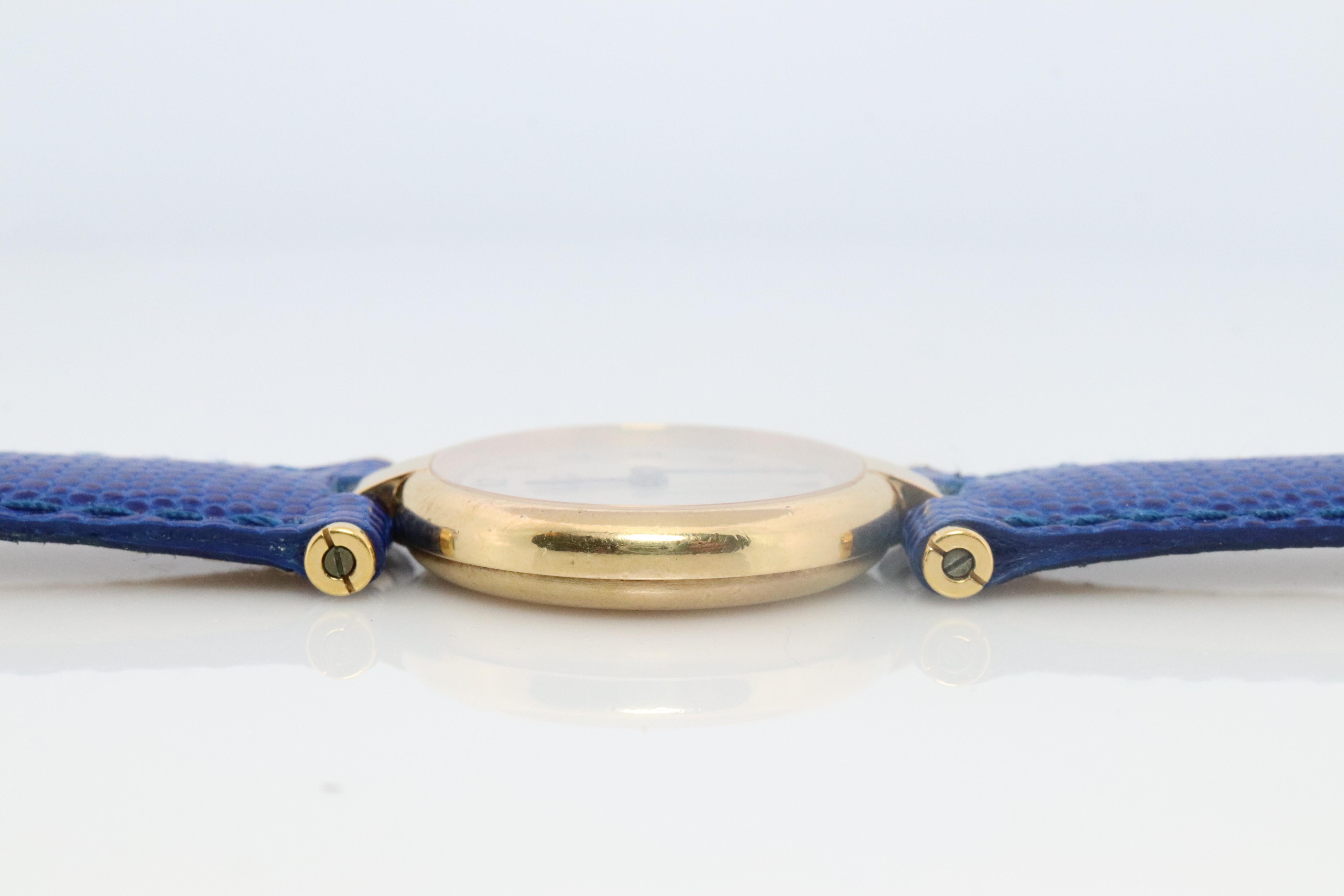 Modern Genuine Cartier Watch. Must de Cartier Vendome Round Argent White Arabic Face