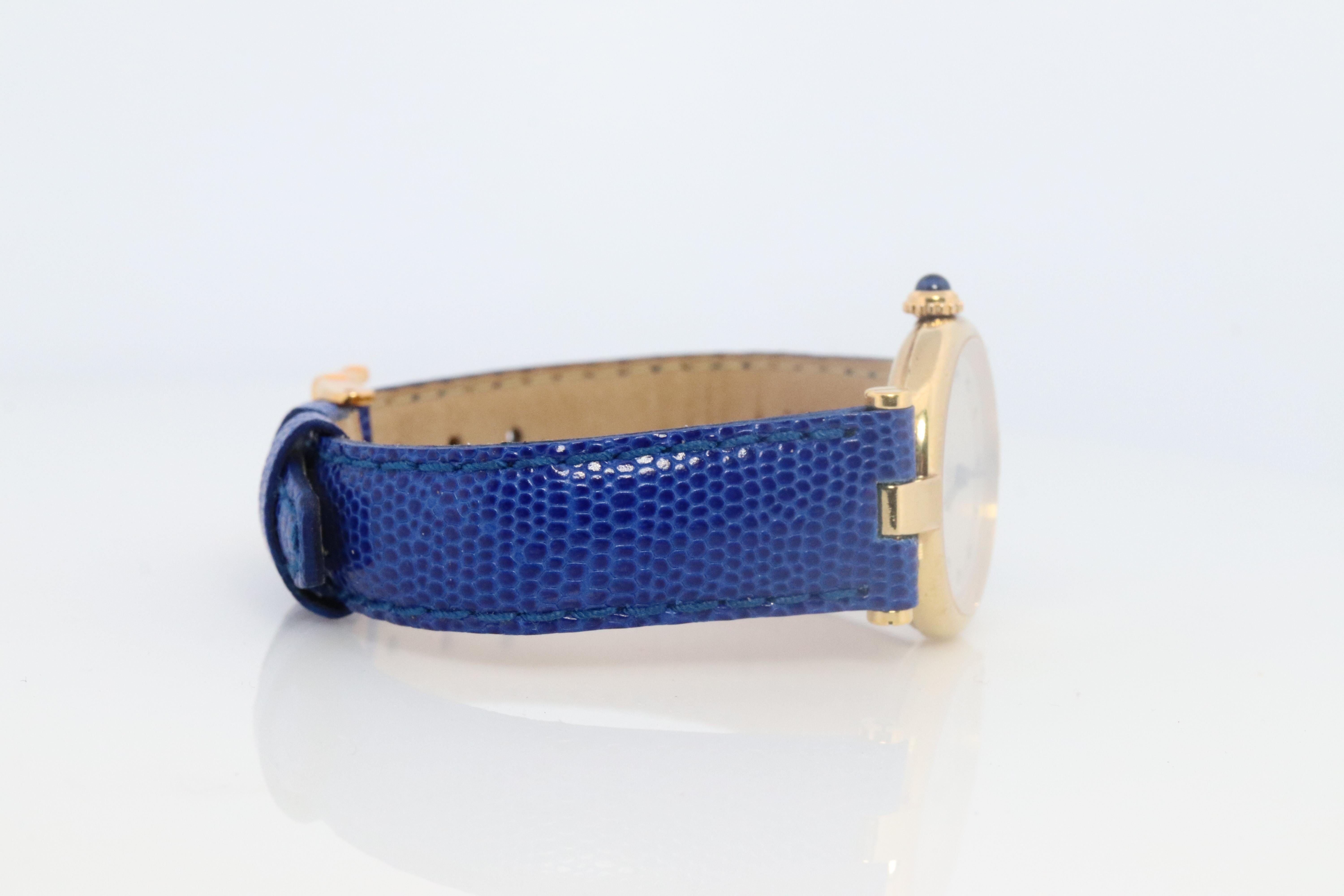 Genuine Cartier Watch. Must de Cartier Vendome Round Argent White Arabic Face 3