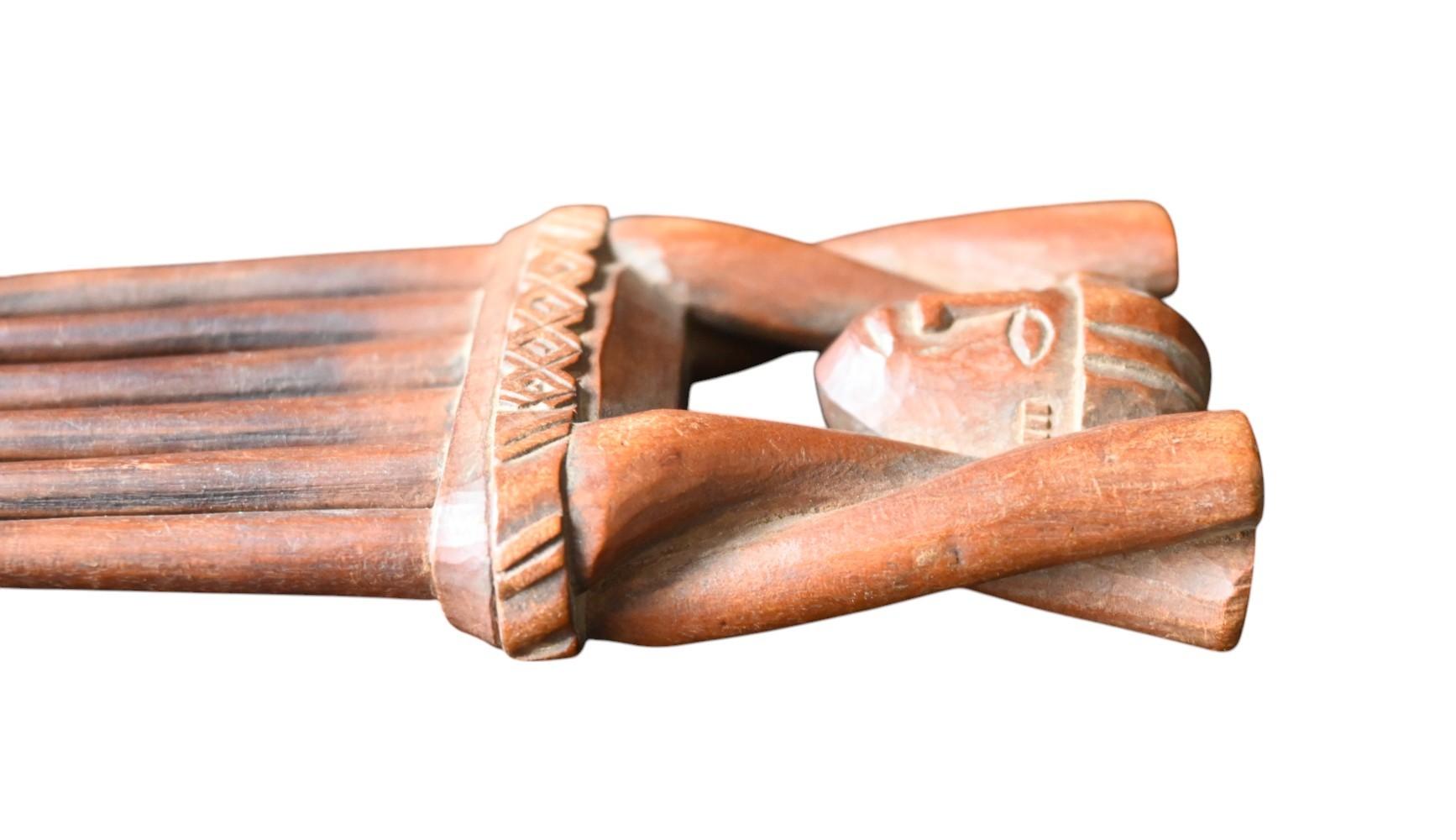 Ivoriano Autentico pettine in legno intagliato della costa d'avorio della tribù Baule / Baule Tribe, inizio 1900 in vendita